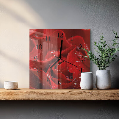 Square wall clock Rose