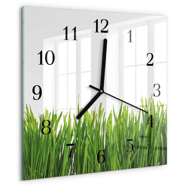 Square wall clock Grass