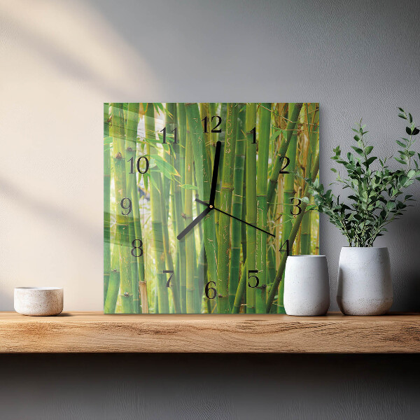 Square wall clock Bamboo Plant