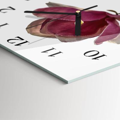 Square wall clock Magnolia Flower