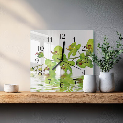 Square wall clock Orchid