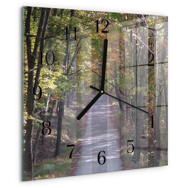 Square wall clock Forest Path