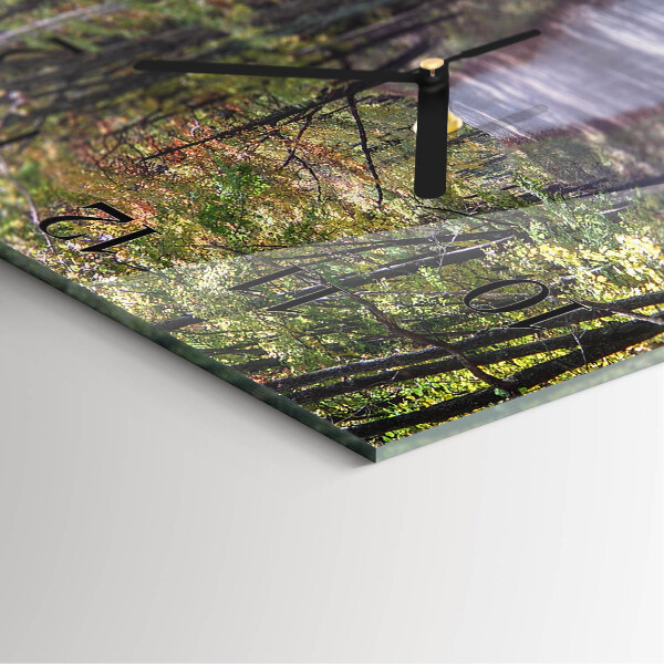 Square wall clock Forest Path