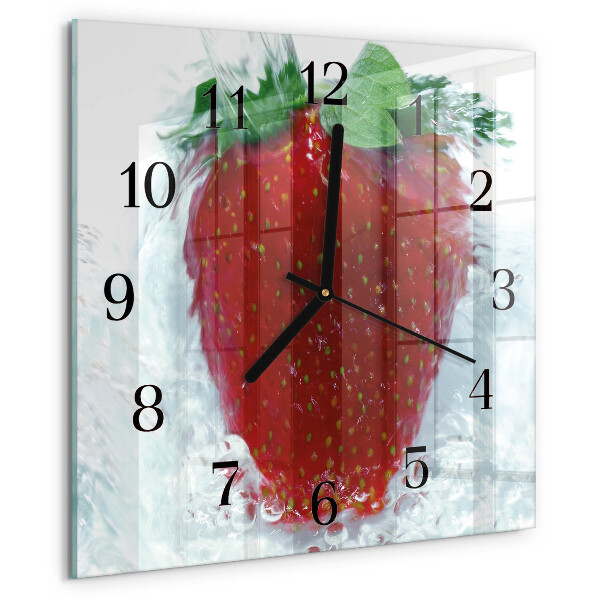 Square wall clock Strawberry