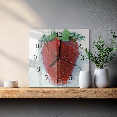 Square wall clock Strawberry