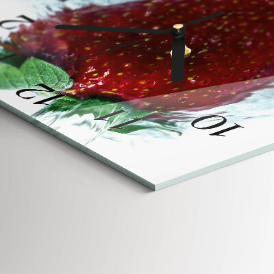 Square wall clock Strawberry