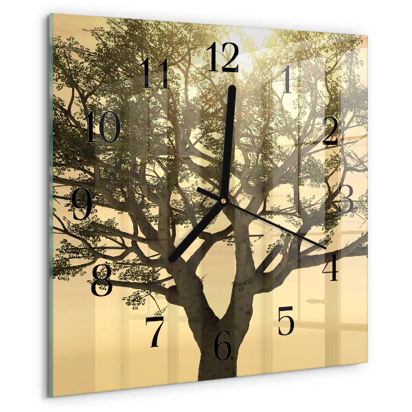 Square wall clock Tree