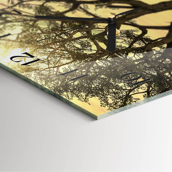 Square wall clock Tree