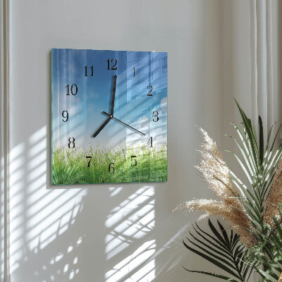 Square wall clock Grass