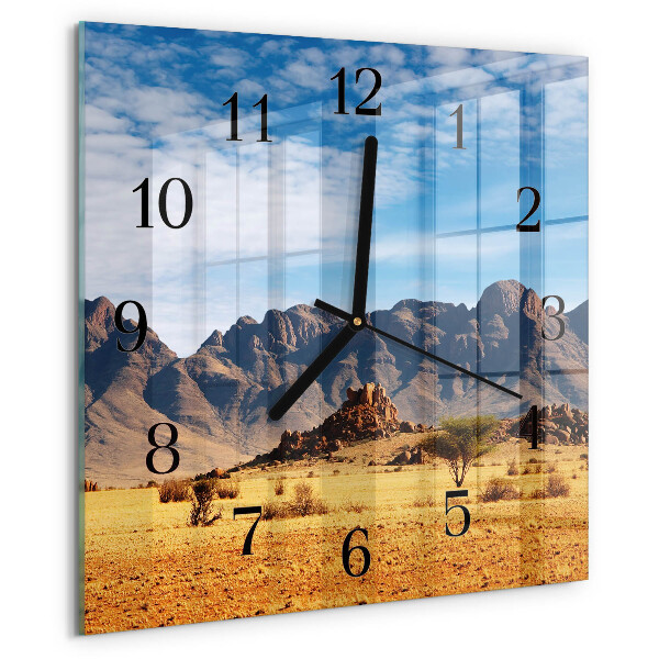 Square wall clock Mountains