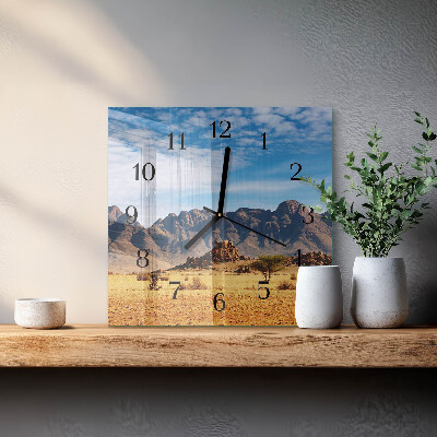 Square wall clock Mountains