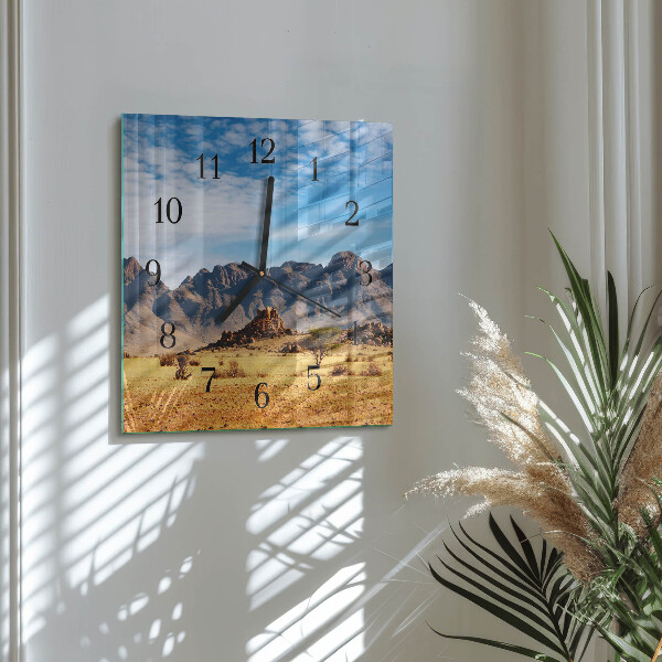 Square wall clock Mountains