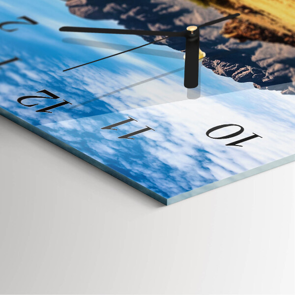 Square wall clock Mountains