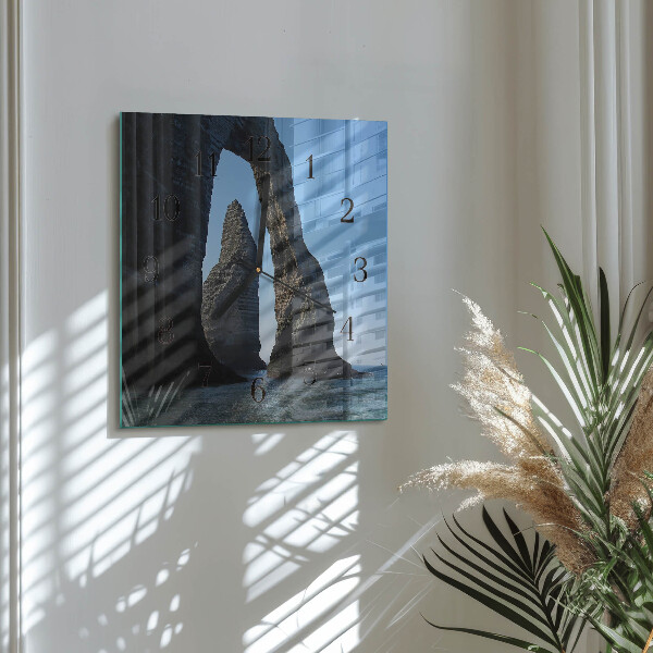 Square wall clock Stone