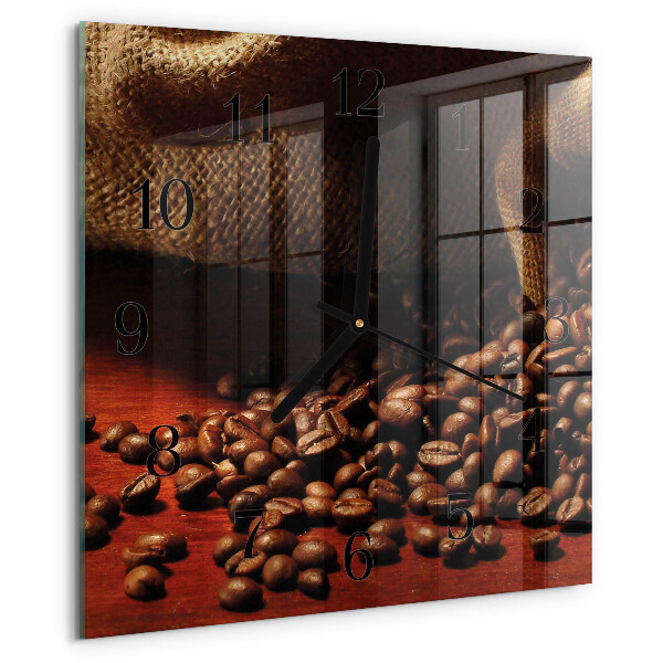 Square wall clock Coffee Beans