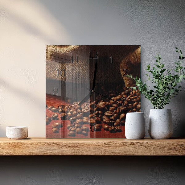 Square wall clock Coffee Beans