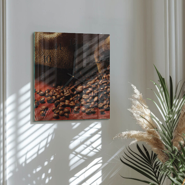 Square wall clock Coffee Beans