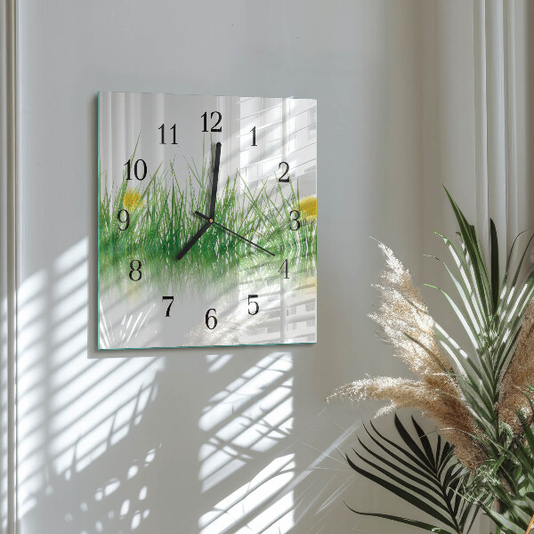 Square wall clock Grass