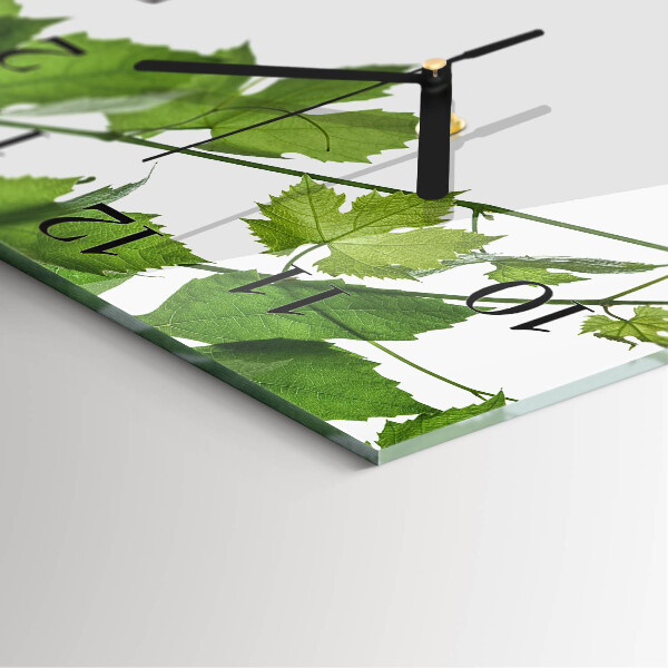 Square wall clock Leaves