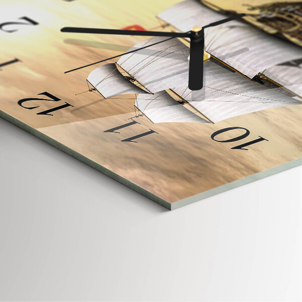 Square wall clock Ship