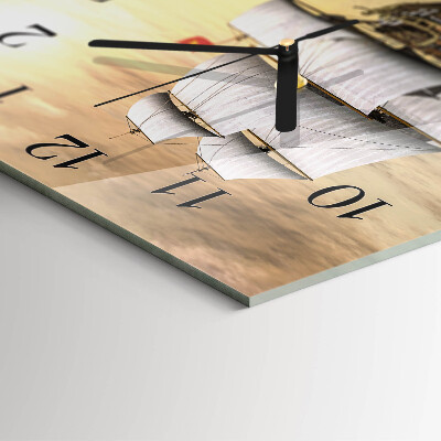 Square wall clock Ship