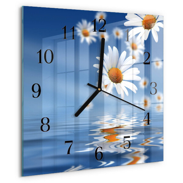 Square wall clock Flower