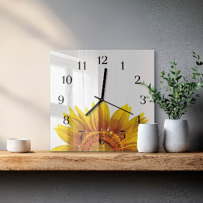 Square wall clock Flower