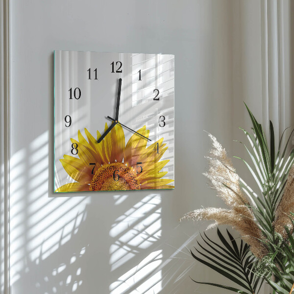 Square wall clock Flower
