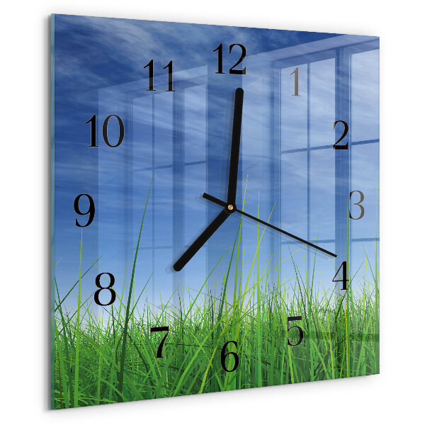 Square wall clock Grass