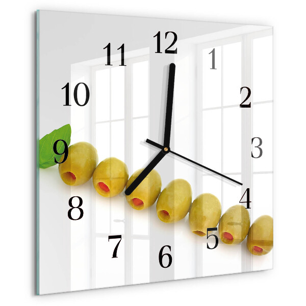 Square wall clock Olives