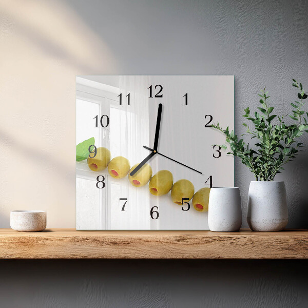 Square wall clock Olives