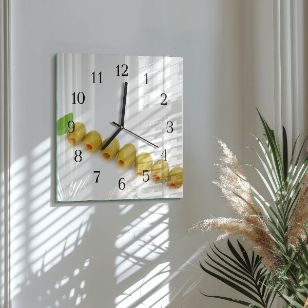 Square wall clock Olives
