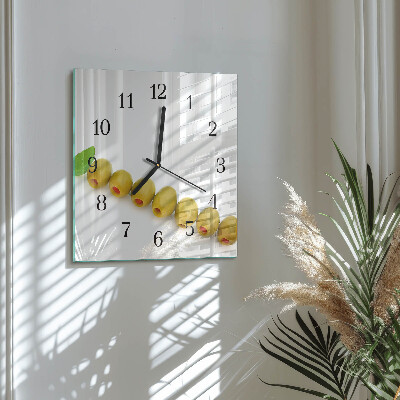 Square wall clock Olives