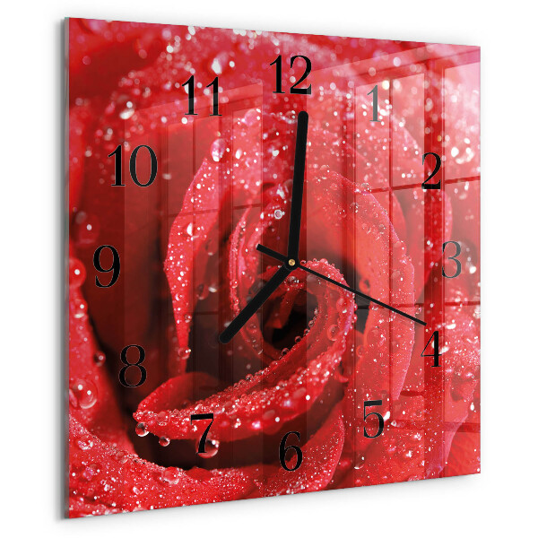Square wall clock Rose