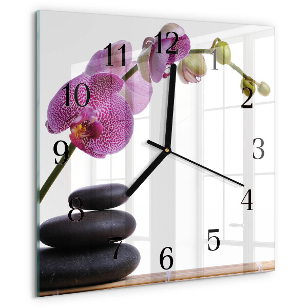 Square wall clock Orchid