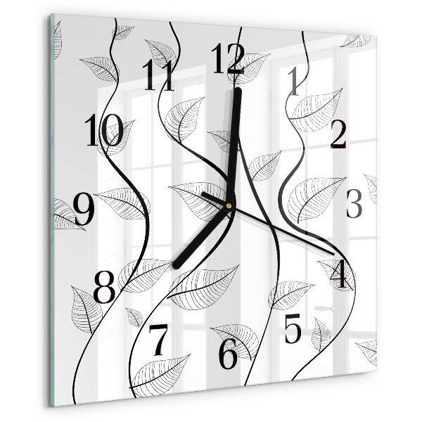 Square wall clock The Art of Leaves