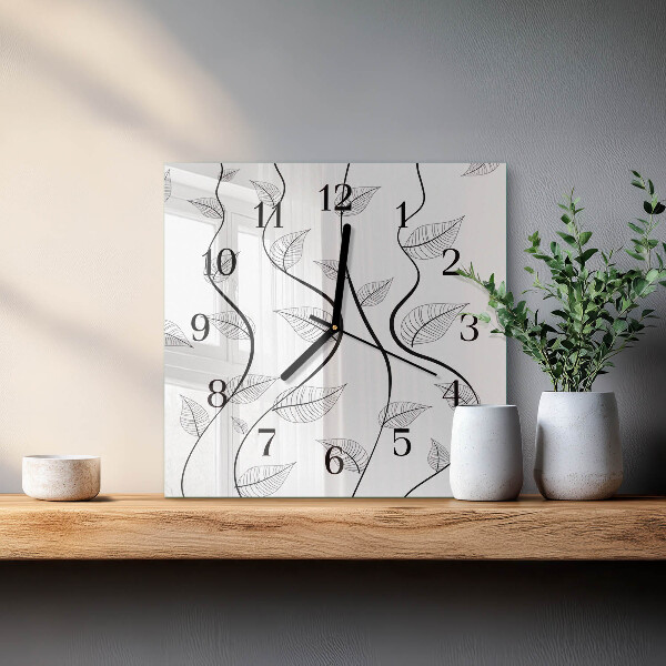 Square wall clock The Art of Leaves