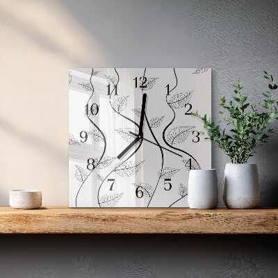 Square wall clock The Art of Leaves
