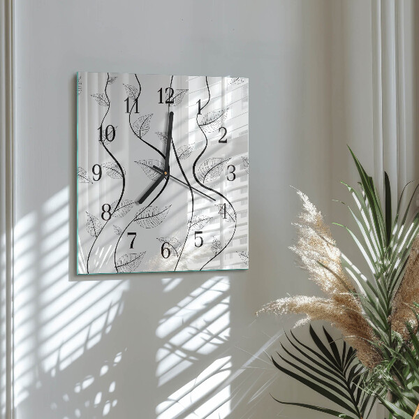 Square wall clock The Art of Leaves