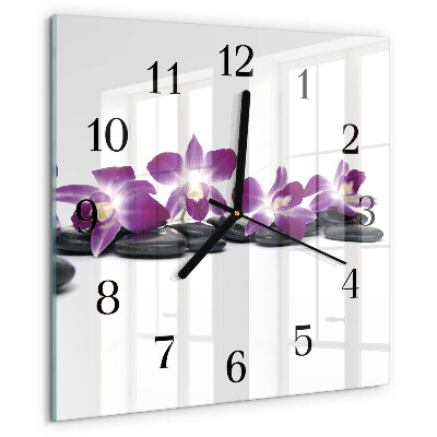 Square wall clock Orchid