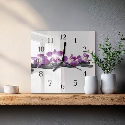 Square wall clock Orchid