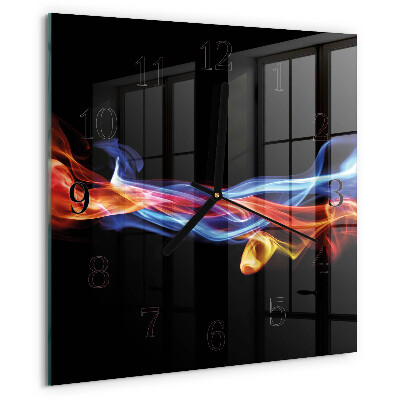 Square wall clock Abstract Smoke