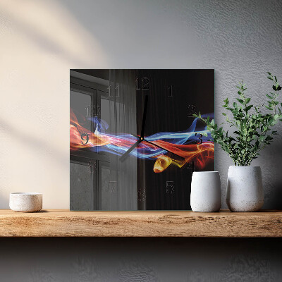 Square wall clock Abstract Smoke