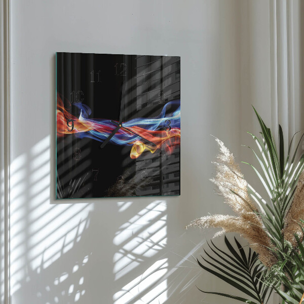Square wall clock Abstract Smoke