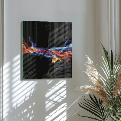 Square wall clock Abstract Smoke