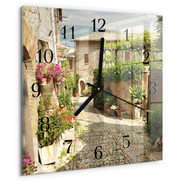 Square wall clock Flowers Alley