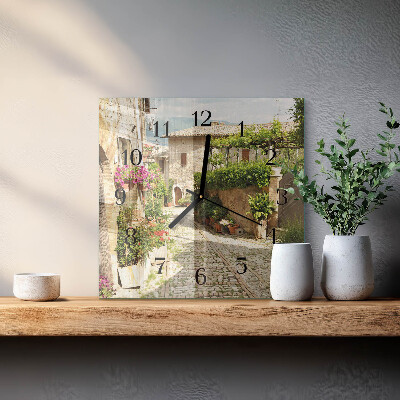 Square wall clock Flowers Alley