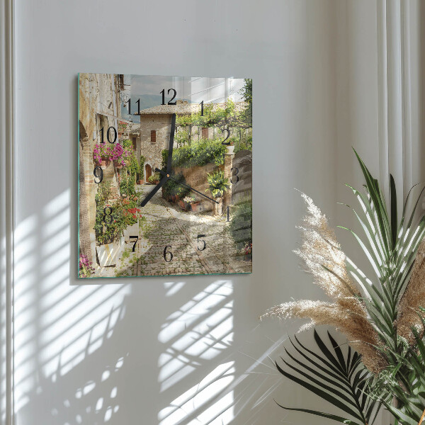 Square wall clock Flowers Alley