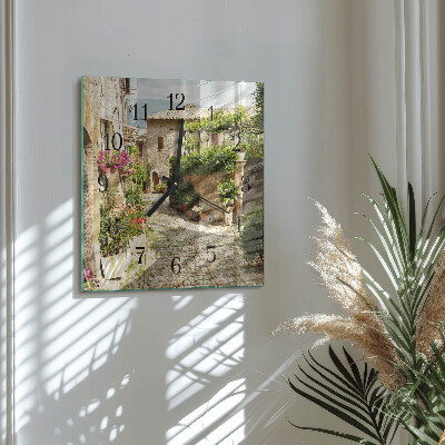 Square wall clock Flowers Alley