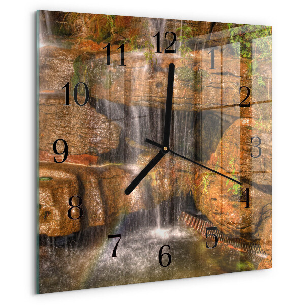 Square wall clock Waterfall